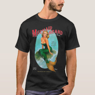 Camiseta Rum jamaicano Marca de sereia com uma dica de alga