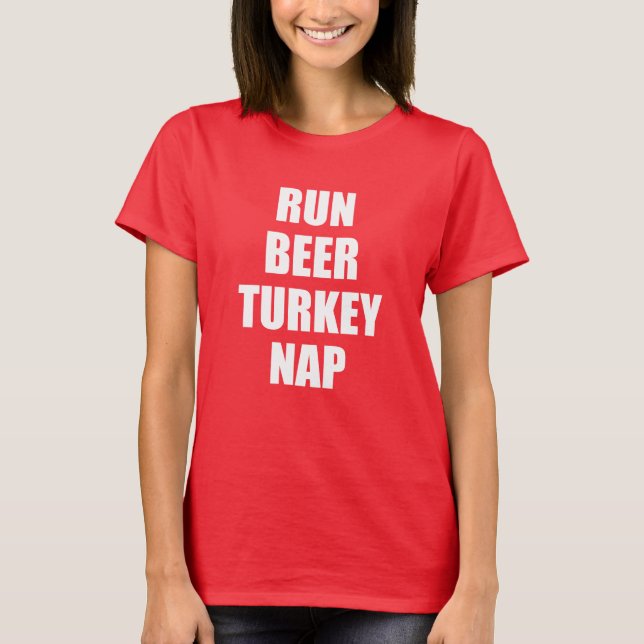 Camiseta Run Beer Turkey Nap (ON DARK) (Frente)