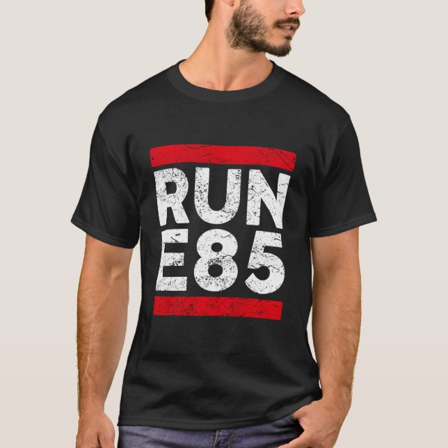 Camiseta Run E85 Street Car Racing Street Racing Street Rac (Frente)