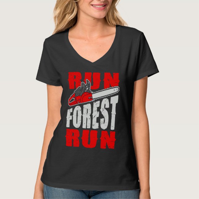 Camiseta Run Forest Run   Lumberman Lumberjack Logger Arbor (Frente)