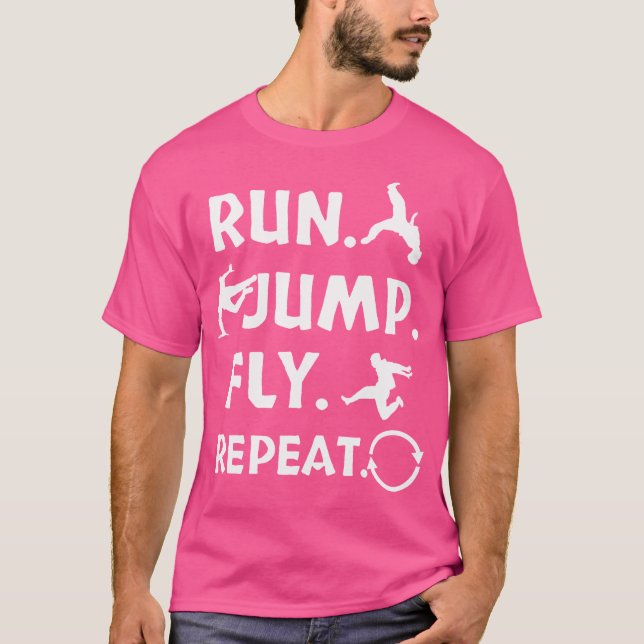 Camiseta Run Jump Fly Parkour Gift Shirt Freerunning (Frente)