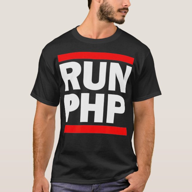 Camiseta RUN PHP - for Web Developers Comp Sci Hackathon  (Frente)