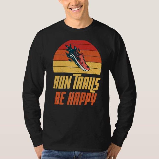 Camiseta Run Trails para feliz Marathon Runner (Frente)