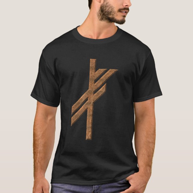 Camiseta Rune de Viking - sorte - oxidação (Frente)