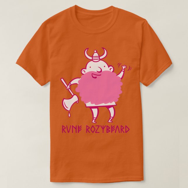 Camiseta Rune Rozybeard O viking cor-de-rosa 1 (Frente do Design)