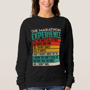 Camiseta Runner MARATHON EXPERIENCE Running Engraçado Marat