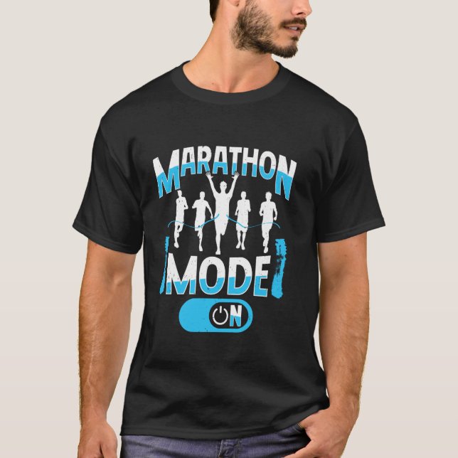 Camiseta Runner MARATHON MODE ON Running Funny Marathon (Frente)