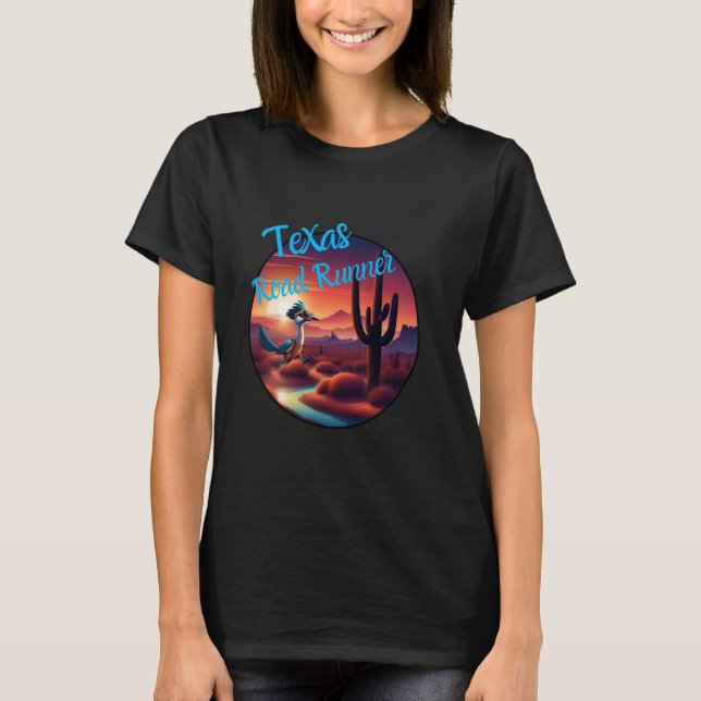 Camiseta Runner Texas Desert Sunset Cactus Running Bir (Frente)