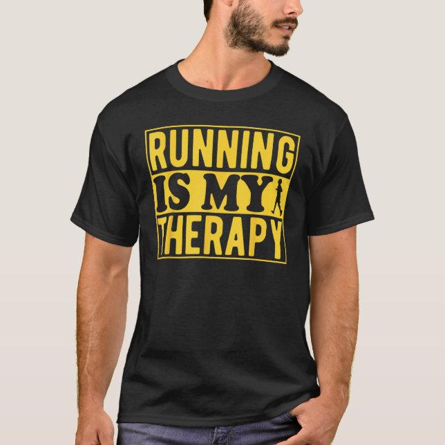 Camiseta Running Is My Therapy Marathon Runner Road Maratho (Frente)