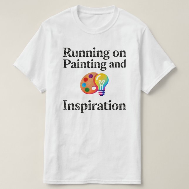 Camiseta Running on Painting and Inspiration Motivational (Frente do Design)