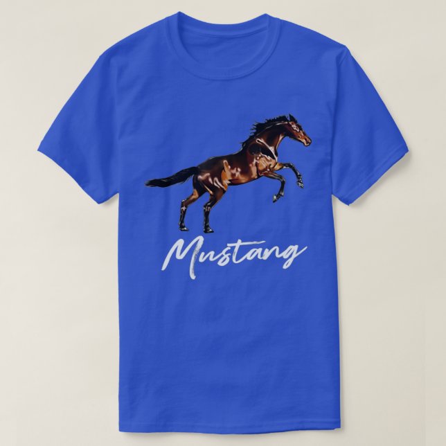 Camiseta Running Wild Mustang Horse breed Equestrian Lover  (Frente do Design)
