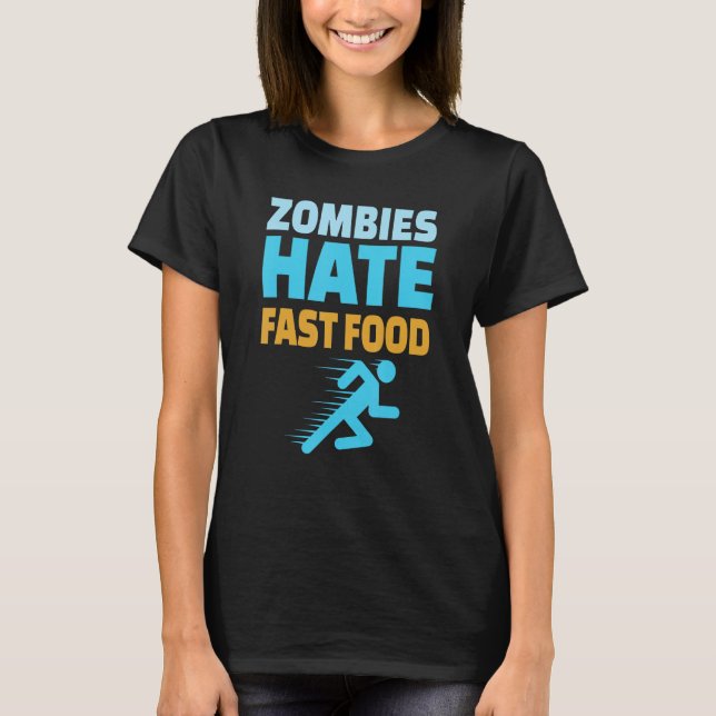 Camiseta Running Zombies Hate Fast Food  Marathon Runner (Frente)