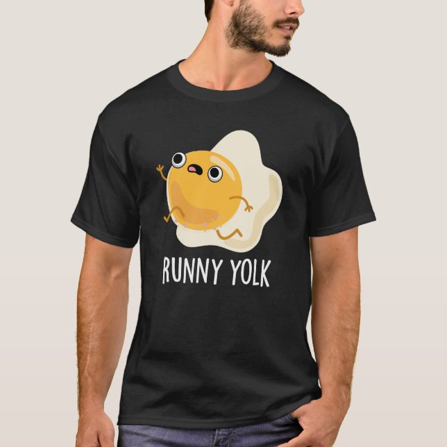 Camiseta Runny Yolk Funny Comida Ovo Pun Dark BG (Frente)