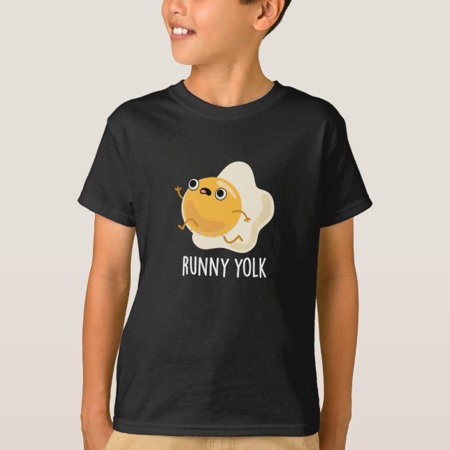 Camiseta Runny Yolk Funny Comida Ovo Pun Dark BG (Frente)