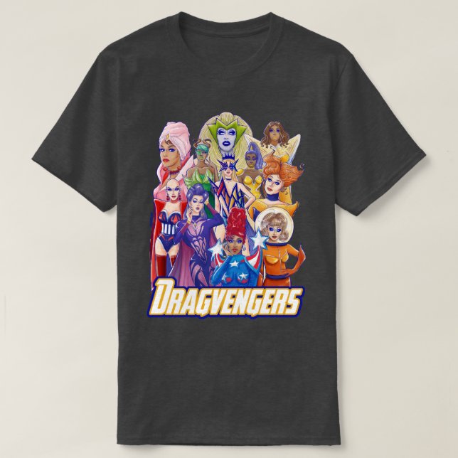Camiseta RuPauls Dragvengers Todos vencedores (Frente do Design)