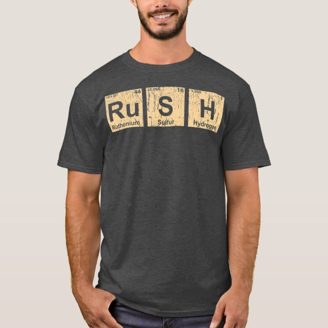 Camiseta Rush RuSH Elementos de Mesa Periódicos (3) (Frente)