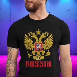 Camiseta Rússia Bandeira Imperial Águia Russa Ortodoxa Russ