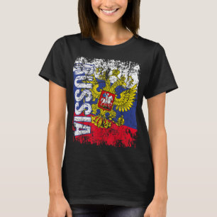 Camiseta RÚSSIA Flag Vintage afligiu RÚSSIA