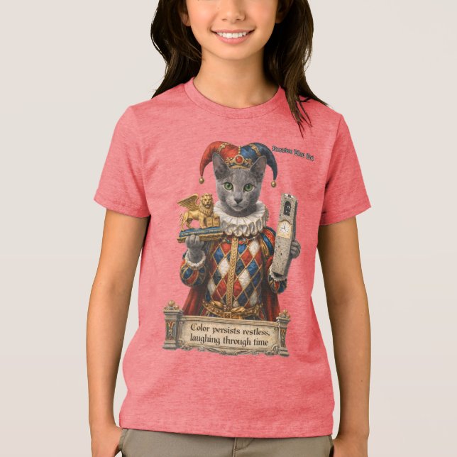 Camiseta Russian Blue Arlequin Cat (Frente)