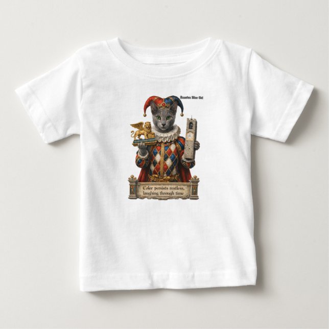 Camiseta Russian Blue Arlequin Cat (Frente)