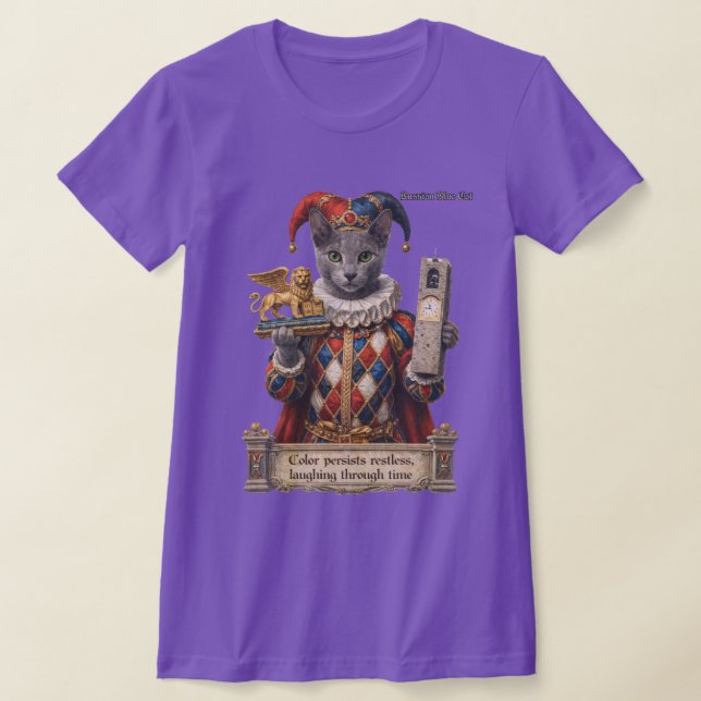 Camiseta Russian Blue Arlequin Cat (Postura )