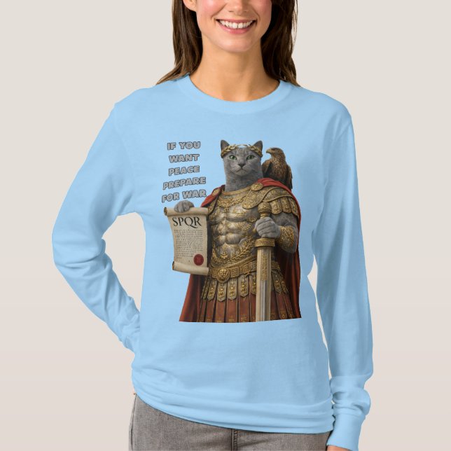 Camiseta Russian Blue Caesar Cat (Frente)