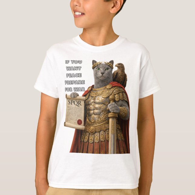 Camiseta Russian Blue Caesar Cat (Frente)