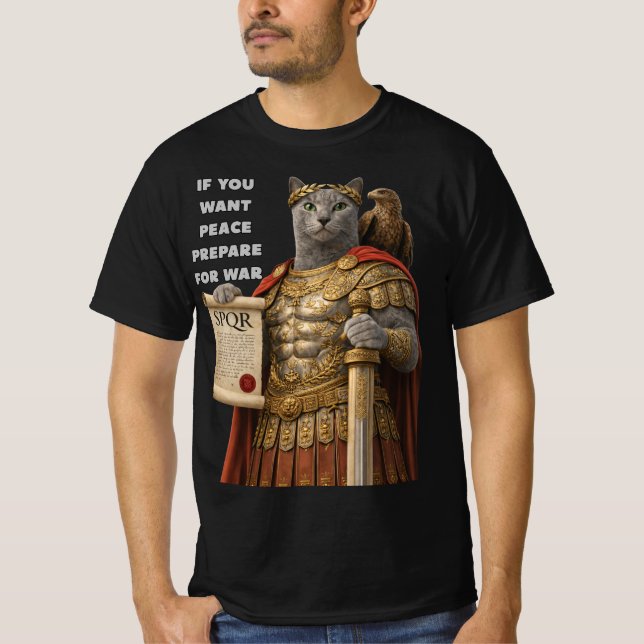 Camiseta Russian Blue Caesar Cat (Frente)