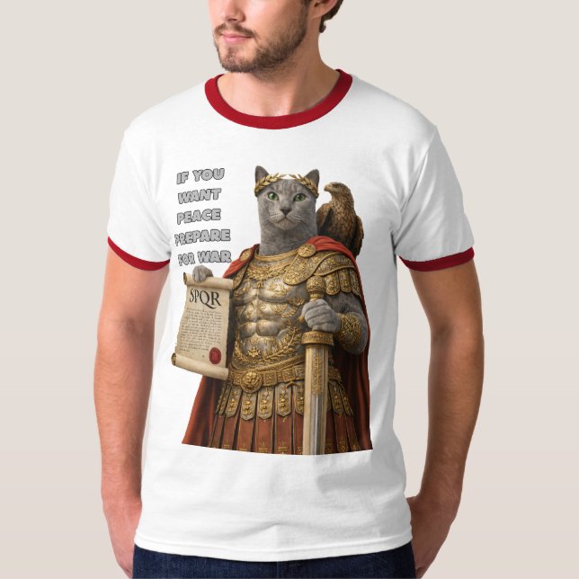 Camiseta Russian Blue Caesar Cat (Frente)
