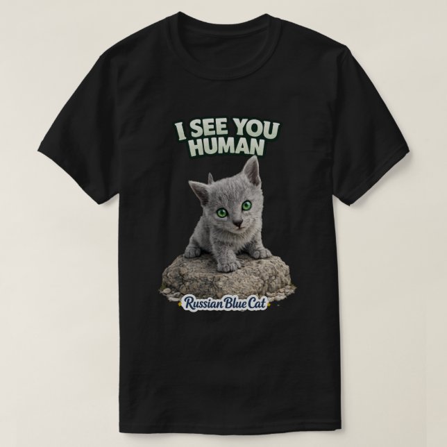 Camiseta Russian blue cat - Funny kitten (Frente do Design)