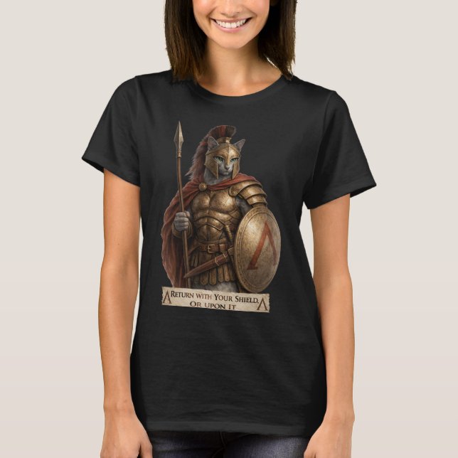 Camiseta Russian Blue Spartan Cat (Frente)