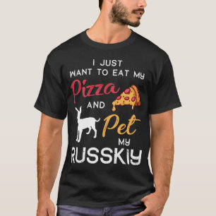Camiseta Russkiy Dog Pizza dono do amante Natal Birthday G