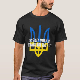 Camiseta Russkiy Voenny Korabl Idi Na Huy Ucrânia