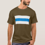 Camiseta Russo anti-guerra<br><div class="desc">A bandeira branca-azul-branca (б е о-с и н е б л е л ы й ф л а г às às às ) tem sido utilizada como símbolo de oposição à invasão russa da Ucrânia.</div>