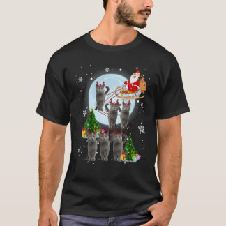 Camiseta Russo Blue Reindet Natal Russo Blue Cat L