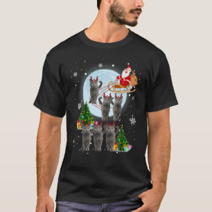 Camiseta Russo Blue Reindet Natal Russo Blue Cat L