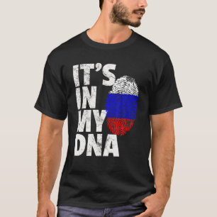 Camiseta Russo Sinalizador Rússia Está no meu DNA Natal P