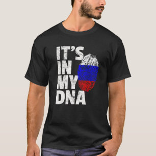 Camiseta Russo Sinalizador Rússia Está no meu DNA Natal P
