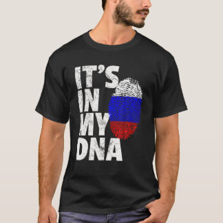 Camiseta Russo Sinalizador Rússia Está no meu DNA Natal Pre