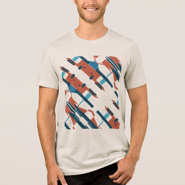 Camiseta Rust Teal Turquoise inclinada a sudoeste, inspirad (Frente)