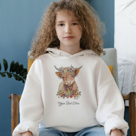 Camiseta Rustic Boho Highland Cow cor-de-rosa-flor-d-água