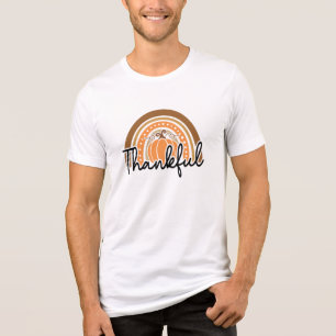 Camiseta Rustic Boho Pumpkin Rainbow Obrigado