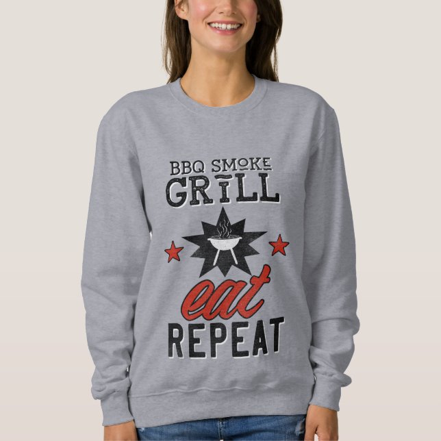 Camiseta Rustic CHURRASCO Smoke Grill EAT REPEAT (Frente)