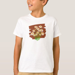 Camiseta Rustic floral design on brown background