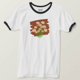 Camiseta Rustic floral design on brown background