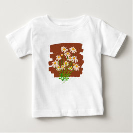 Camiseta Rustic floral design on brown background