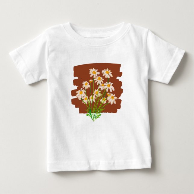 Camiseta Rustic floral design on brown background (Frente)