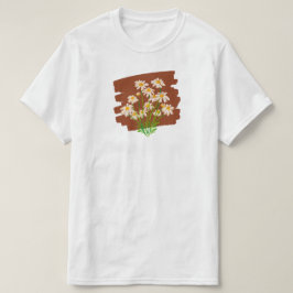 Camiseta Rustic floral design on brown background