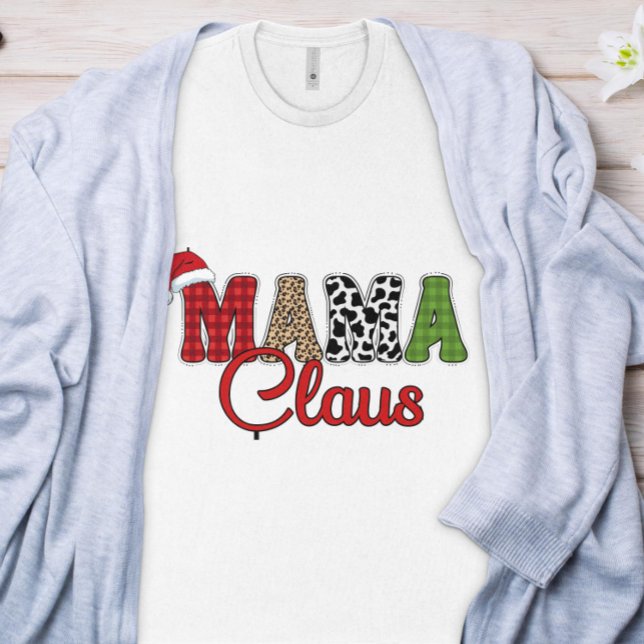 Camiseta Rustic Lumberjack Mama Claus (Criador carregado)