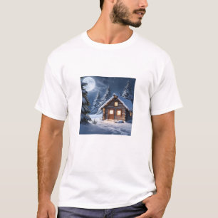 Camiseta Rustic Moonlight Cozy Winter Cabin